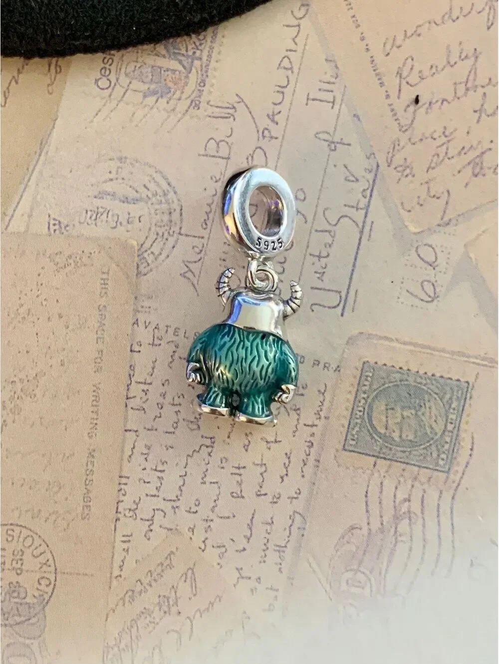 Monster Charm Green Silver Collectible Jewelry Fun Gift